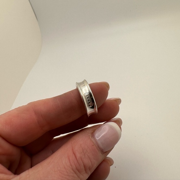 TIFFANY & CO. (Sz 6.5 US) 1837 Silver T&Co. 925 Thick Band Ring - Picture 7 of 13